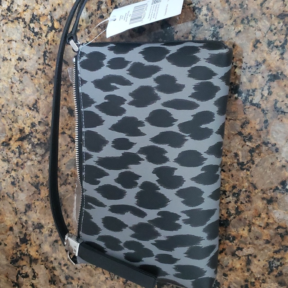 Kate Spade gray leopard print crossbody bag